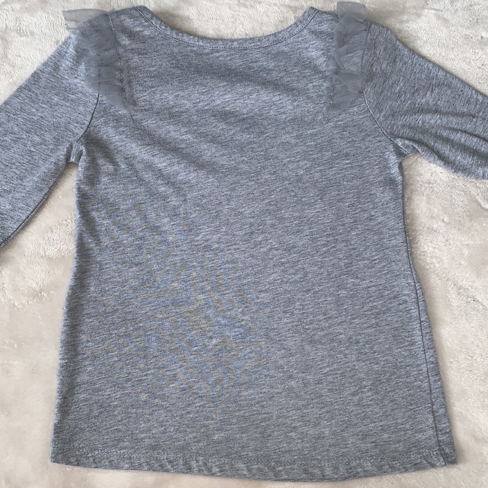 Okie Dokie Gray Top 5T Red Glitter T-shirt EUC Girls - Picture 7 of 7